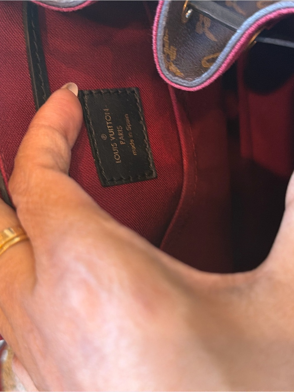 Louis Vuitton Monogram Small Drawstring Backpack in Brown and Black - Picture 6 of 11